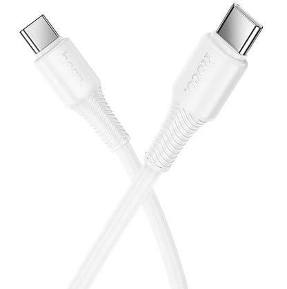 Cablu Date si Incarcare USB-C - USB-C HOCO X120, 60W, 1m, Alb