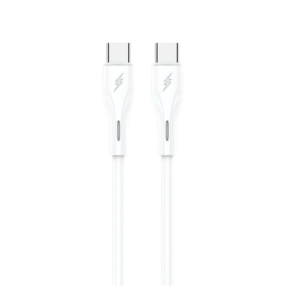 Cablu Date si Incarcare USB-C - USB-C Sendem M36C, 66W, 1m, Alb