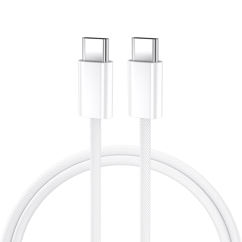 Cablu Date si Incarcare USB-C - USB-C BWOO BO-X284, 60W, 2m, Alb