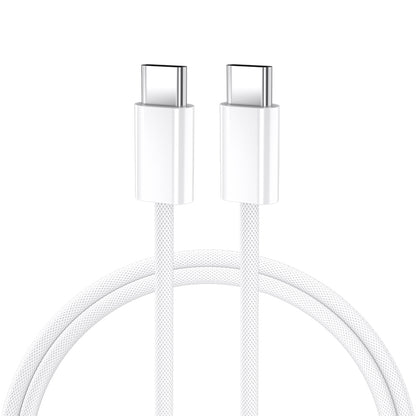 Cablu Date si Incarcare USB-C - USB-C BWOO BO-X284, 60W, 2m, Alb