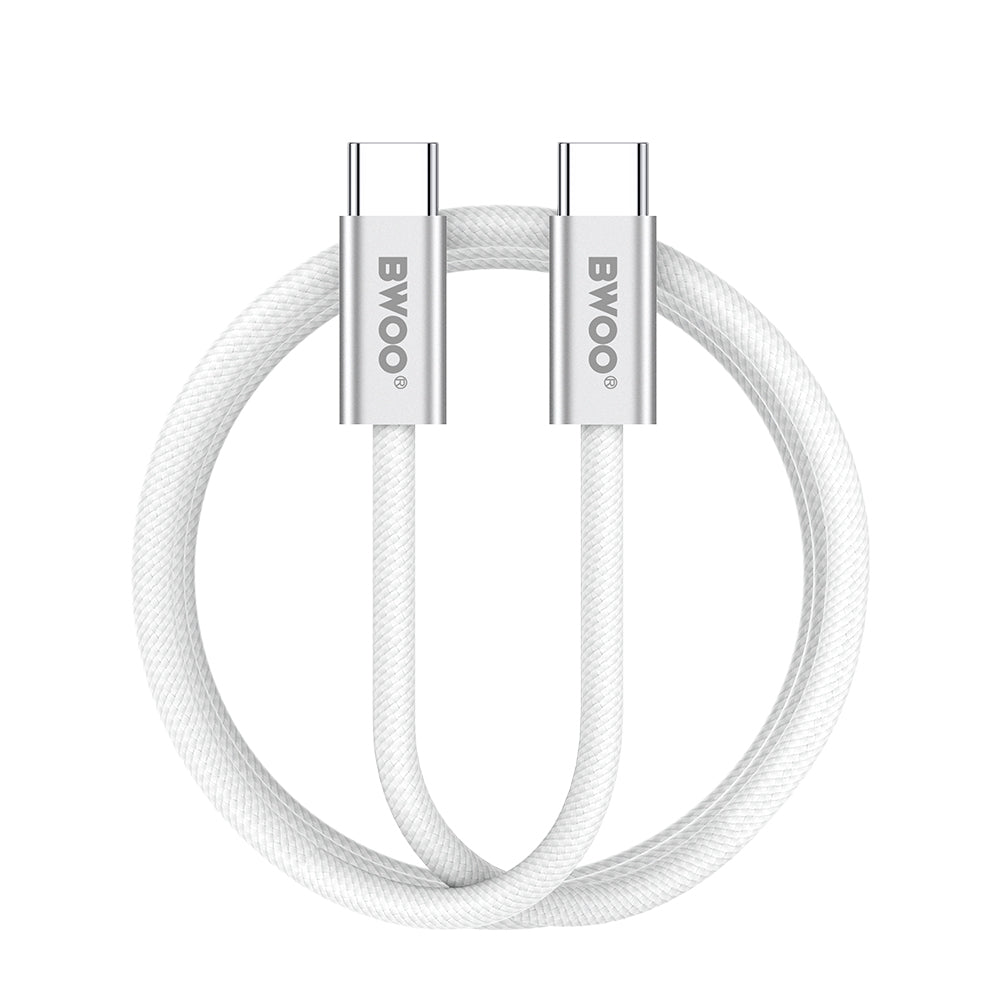 Cablu Date si Incarcare USB-C - USB-C BWOO BO-X317C, 240W, 1m, Alb