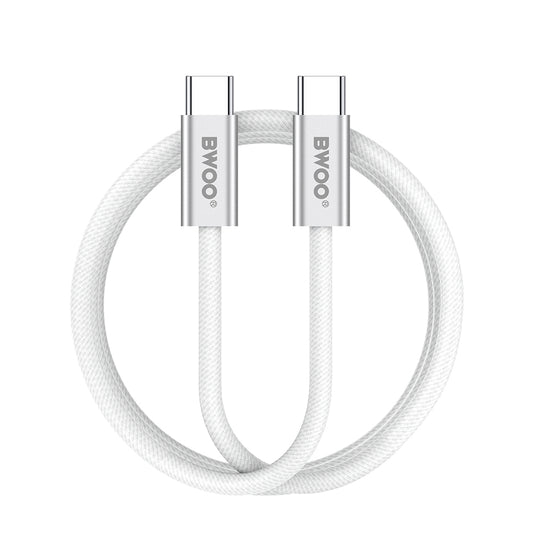 Cablu Date si Incarcare USB-C - USB-C BWOO BO-X317C, 240W, 1m, Alb
