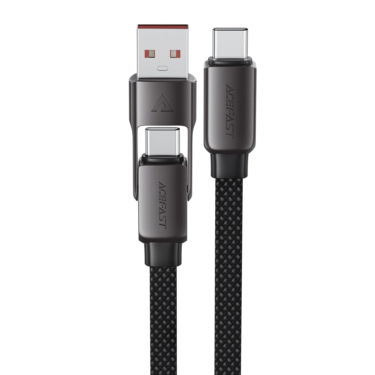 Cablu Date si Incarcare USB-C - USB-A / USB-C Acefast C13-05, 60W, 0.2m, Negru