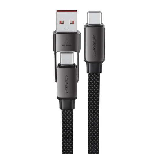Cablu Date si Incarcare USB-C - USB-A / USB-C Acefast C13-05, 60W, 0.2m, Negru