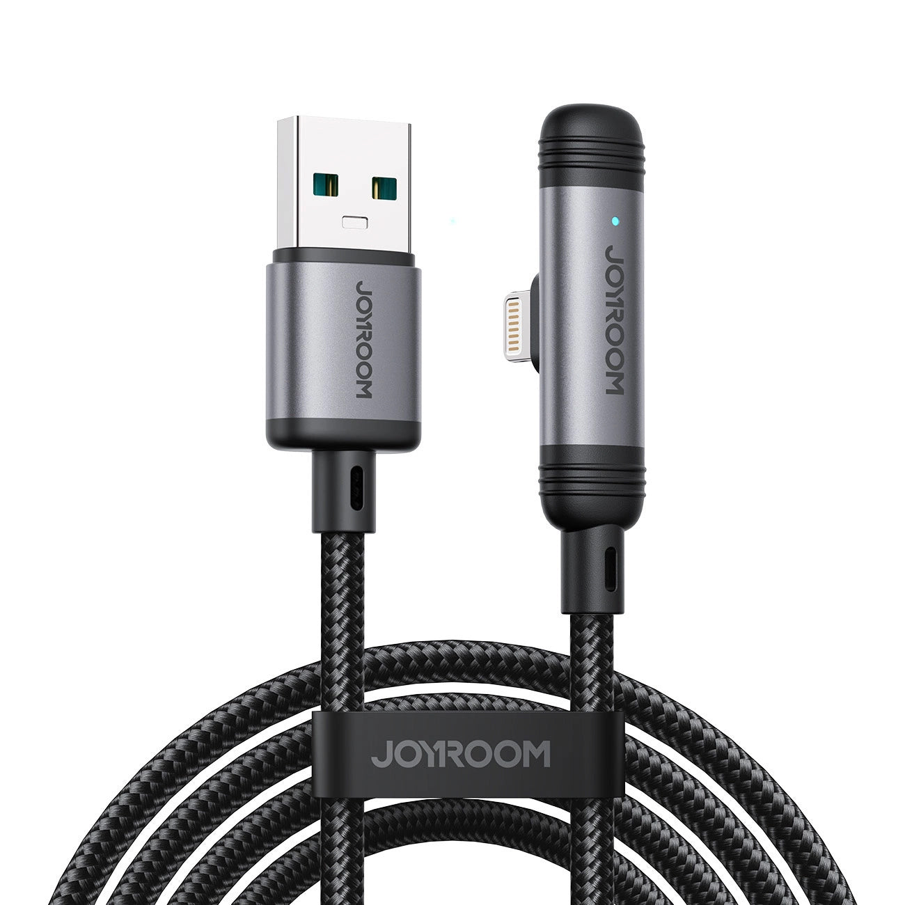 Cablu Date si Incarcare USB-A - Lightning Joyroom S-A56 EnjoyX Angled, 18W, 1.2m, Negru