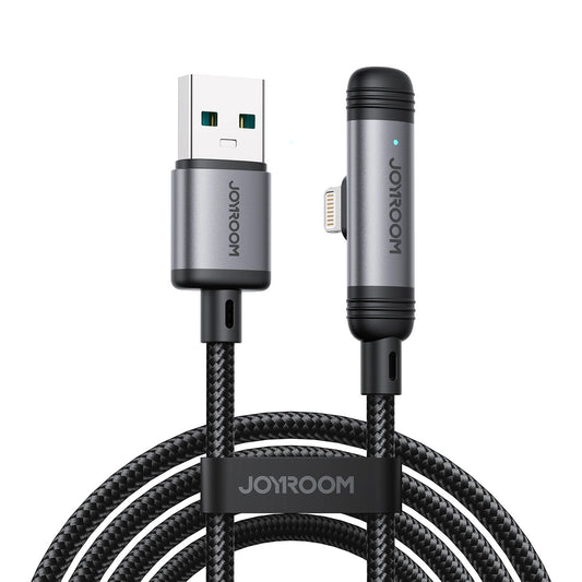 Cablu Date si Incarcare USB-A - USB-C Joyroom S-A56 EnjoyX Angled, 20W, 1.2m, Negru