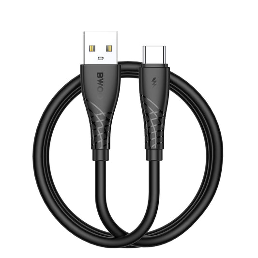 Cablu Date si Incarcare USB-A - USB-C BWOO BO-X318C, 27W, 1m, Negru
