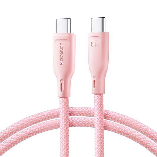 Cablu Date si Incarcare USB-C - USB-C Joyroom S-A34, 60W, 1m, Roz