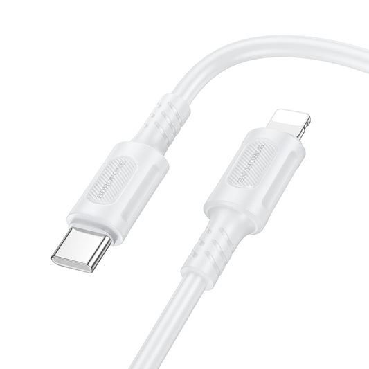Cablu Date si Incarcare USB-C - Lightning Borofone BX111 Feliz, 27W, 1m, Alb