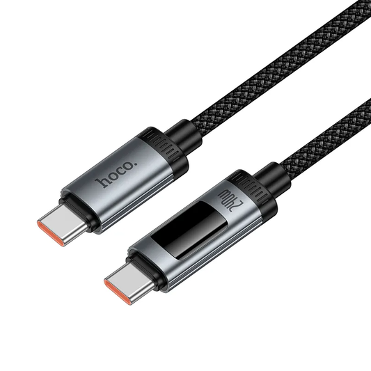 Cablu Date si Incarcare USB-C - USB-C HOCO Display U148, 240W, 1.2m, Negru