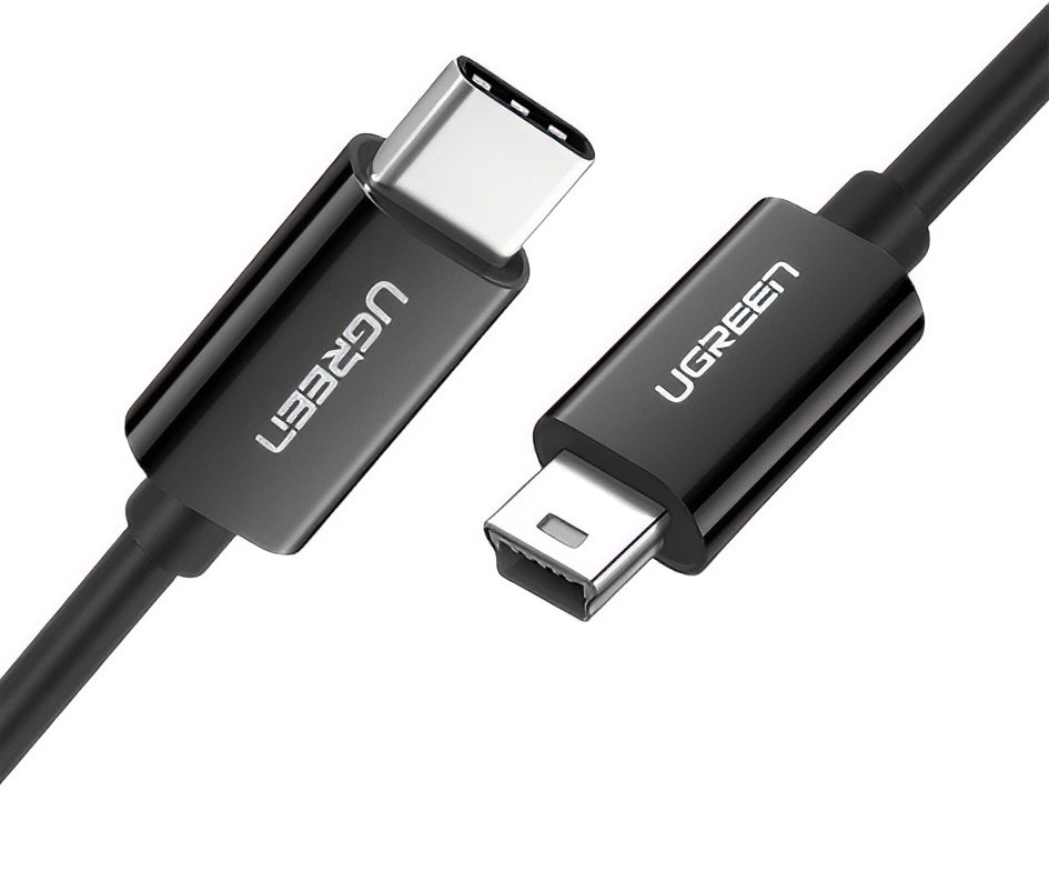 Cablu Date si Incarcare USB-C - miniUSB UGREEN US242, 18W, 1m, Negru