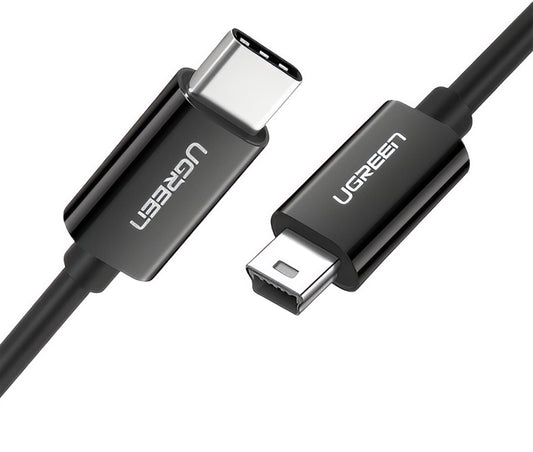 Cablu Date si Incarcare USB-C - miniUSB UGREEN US242, 18W, 1m, Negru