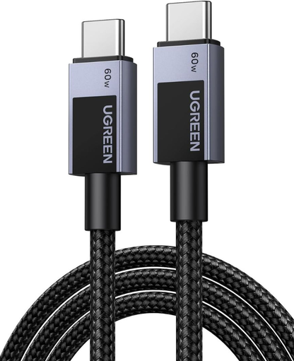 Cablu Date si Incarcare USB-C - USB-C UGREEN L524, 60W, 2m, Gri