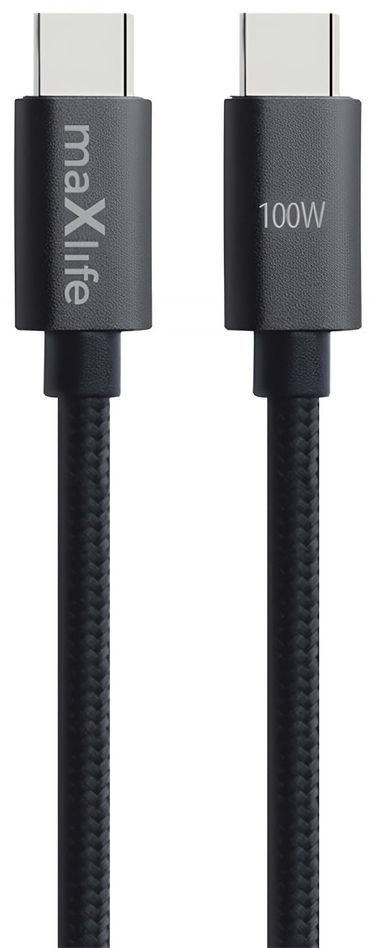 Cablu Date si Incarcare USB-C - USB-C MaXlife MXUC-12, 100W, 1m, Negru