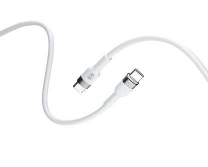 Cablu Date si Incarcare USB-C - USB-C Forever Flexible, 60W, 2m, Alb