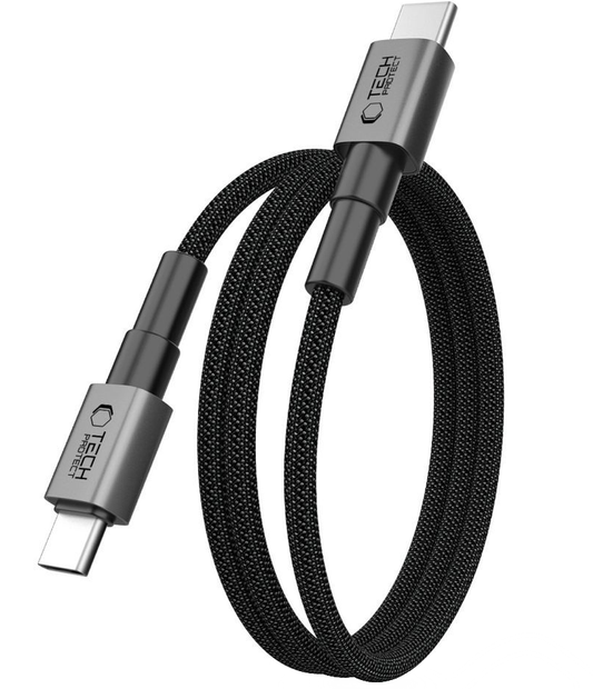 Cablu Date si Incarcare USB-C - USB-C Tech-Protect Ultraboost DNA MagTwist, 100W, 1m, Gri