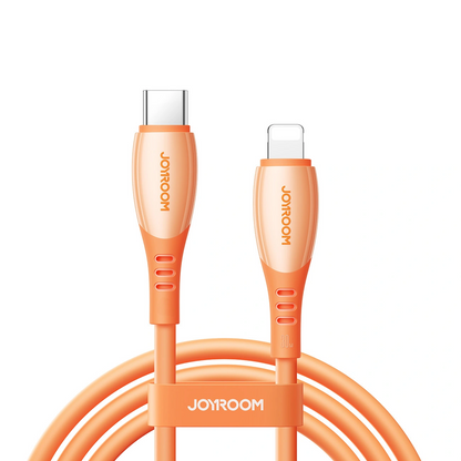 Cablu Date si Incarcare USB-C - Lightning Joyroom S-A59 Vibrant, 30W, 1.2m, Portocaliu