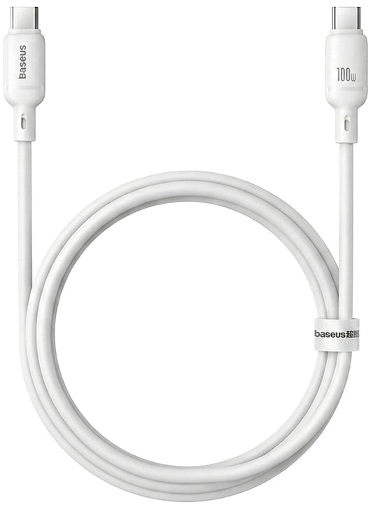 Cablu Date si Incarcare USB-C - USB-C Baseus Silky, 100W, 1m, Alb P10377704213-00