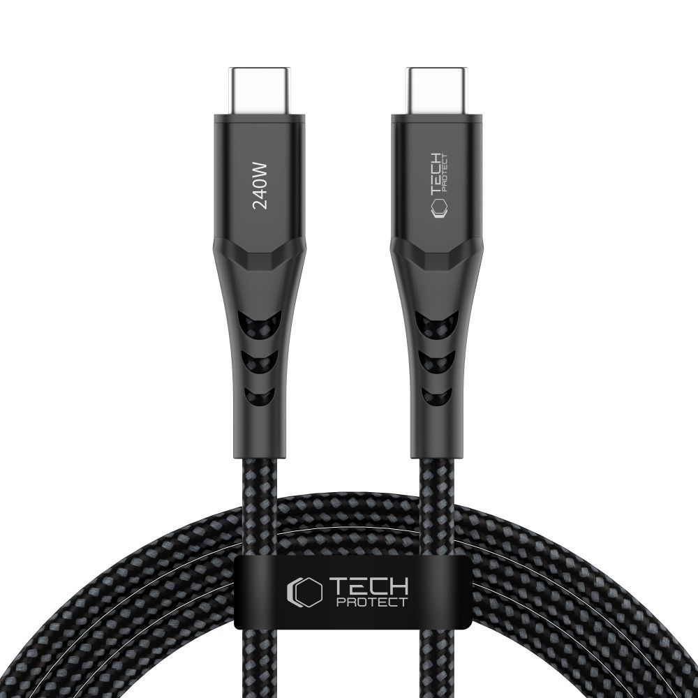 Cablu Date si Incarcare USB-C - USB-C Tech-Protect UB11T Ultraboost, 240W, 2m, Negru