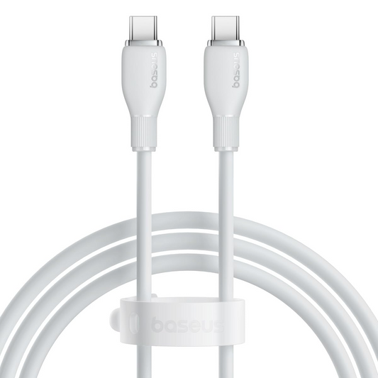 Cablu Date si Incarcare USB-C - USB-C Baseus Pudding, 100W, 1.2m, Alb P10355702221-00