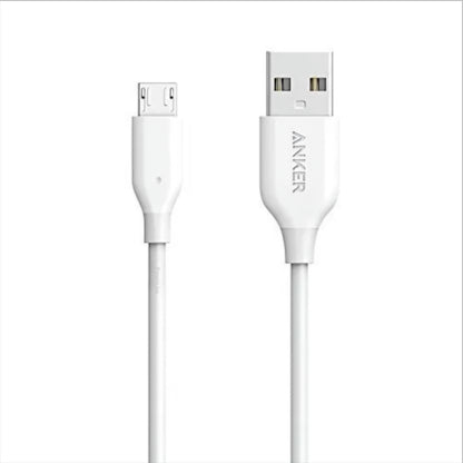 Cablu Date si Incarcare USB-A - microUSB Anker PowerLine, 18W, 1m, Alb A8132H21