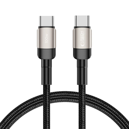 Cablu Date si Incarcare USB-C - USB-C Tech-Protect Ultraboost EVO, 100W, 1m, Argintiu