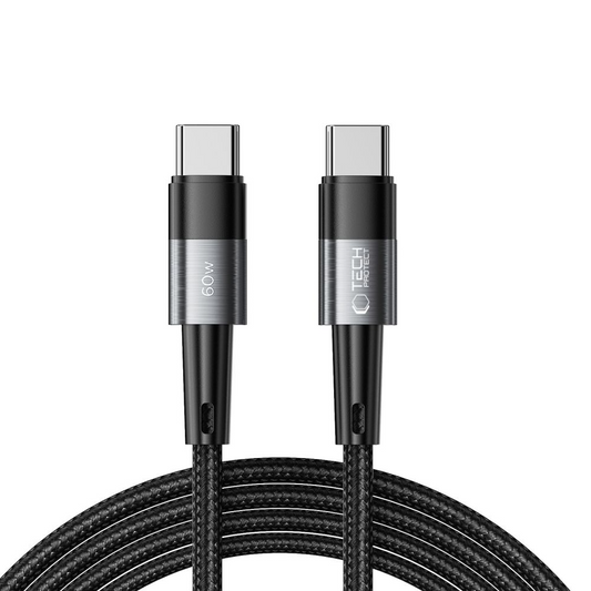 Cablu Date si Incarcare USB-C - USB-C Tech-Protect Ultraboost, 60W, 2m, Gri