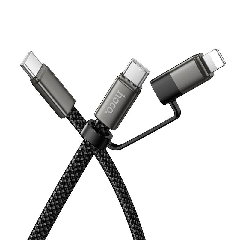 Cablu Date si Incarcare USB-C - Lightning / USB-C HOCO X125, 60W, 1m, Negru