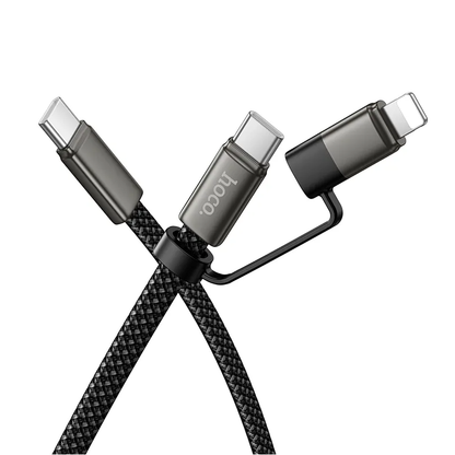 Cablu Date si Incarcare USB-C - Lightning / USB-C HOCO X125, 60W, 1m, Negru