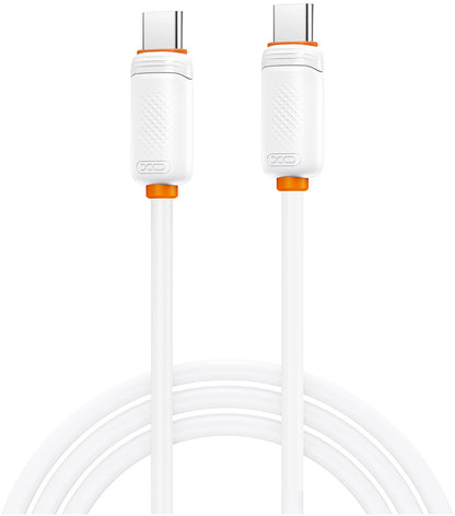 Cablu Date si Incarcare USB-C - USB-C XO Design NB-Q302B, 60W, 1m, Alb