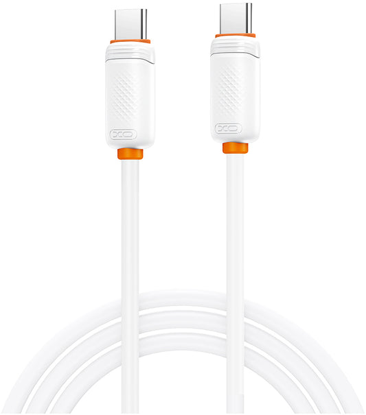 Cablu Date si Incarcare USB-C - USB-C XO Design NB-Q302B, 60W, 1m, Alb
