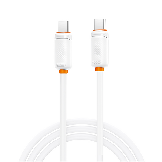 Cablu Date si Incarcare USB-C - USB-C XO Design NB-Q298, 240W, 1m, Alb