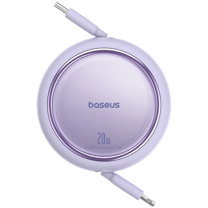 Cablu Date si Incarcare USB-C - Lightning Baseus Free2Pull Mini Retractable, 20W, Mov P10364501511-00