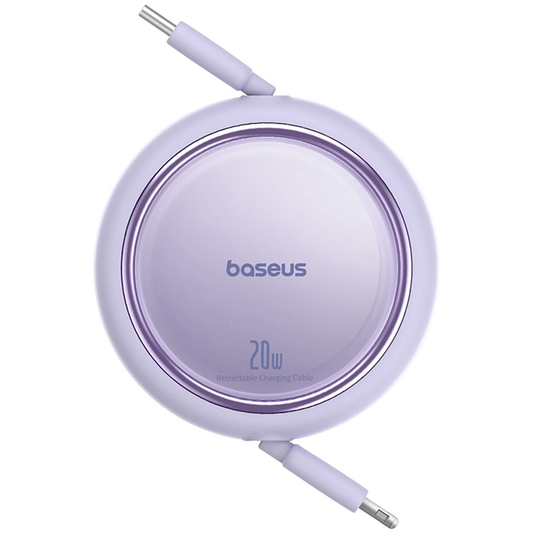 Cablu Date si Incarcare USB-C - Lightning Baseus Free2Pull Mini Retractable, 20W, Mov P10364501511-00
