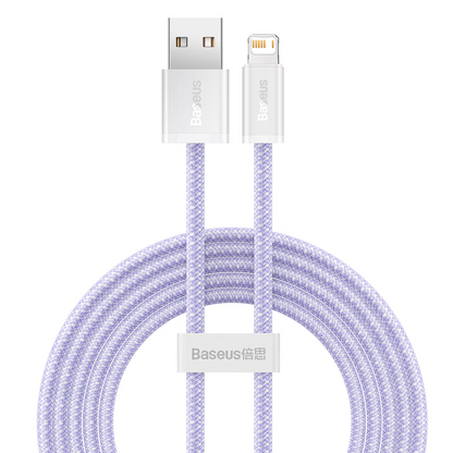 Cablu Date si Incarcare USB-A - Lightning Baseus Dynamic Series, 18W, 2m, Mov CALD000505