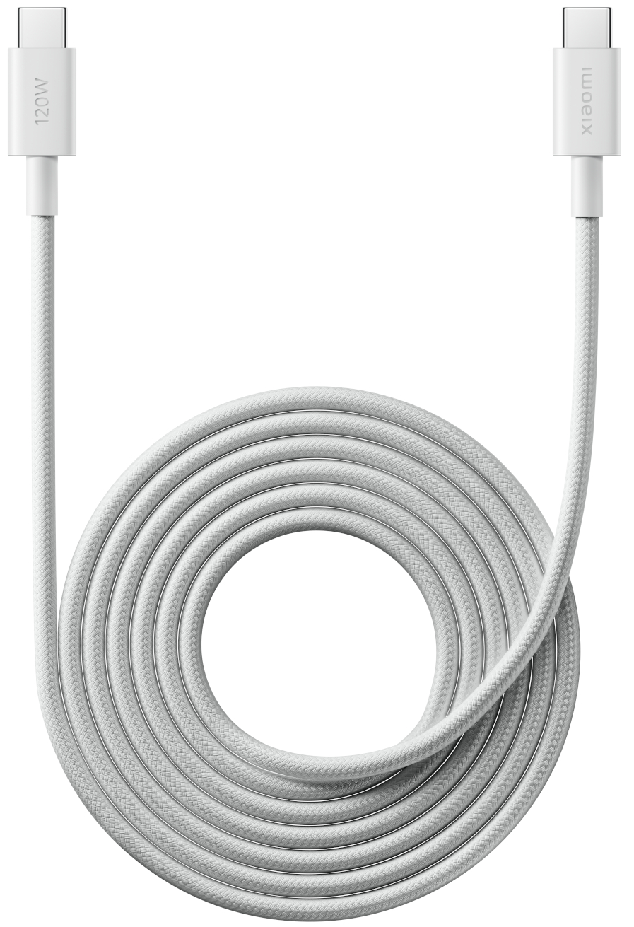 Cablu Date si Incarcare USB-C - USB-C Xiaomi, 120W, 2m, Alb BHR087AGL