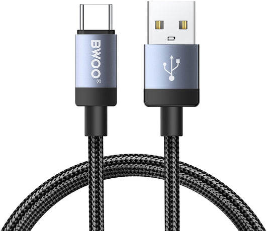 Cablu Date si Incarcare USB-A - USB-C BWOO BO-X401C, 18W, 1m, Negru
