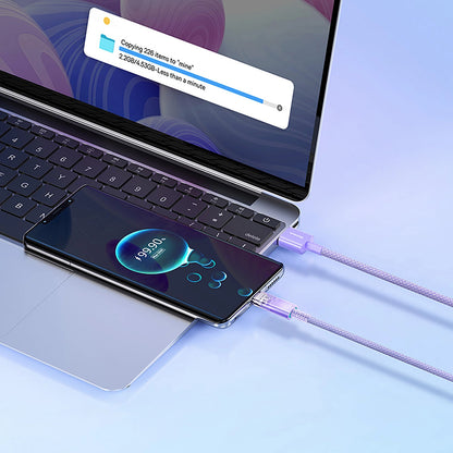 Cablu Date si Incarcare USB-A - USB-C Baseus Explorer, 100W, 1m, Mov CATS010405