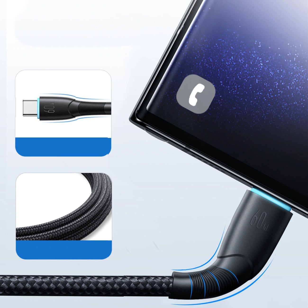 Cablu Date si Incarcare USB-C - USB-C Joyroom S-A32, 60W, 1m, Negru