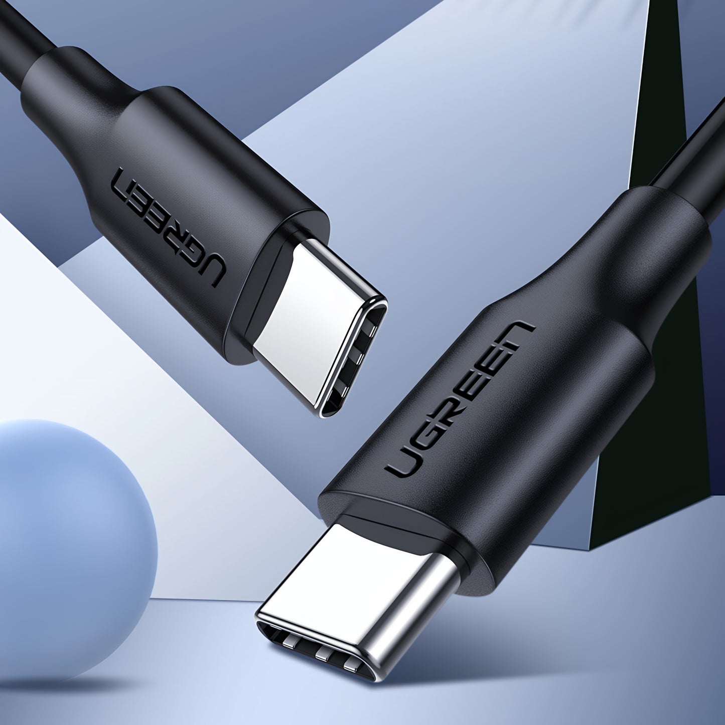 Cablu Date si Incarcare USB-C - USB-C UGREEN US286, 60W, 3m, Negru