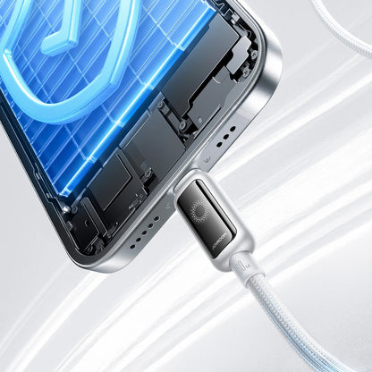 Cablu Date si Incarcare USB-C - USB-C Joyroom S-A55 StarFlight Display, 100W, 1.2m, Alb