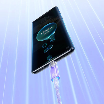 Cablu Date si Incarcare USB-A - USB-C Baseus Explorer, 100W, 1m, Mov CATS010405