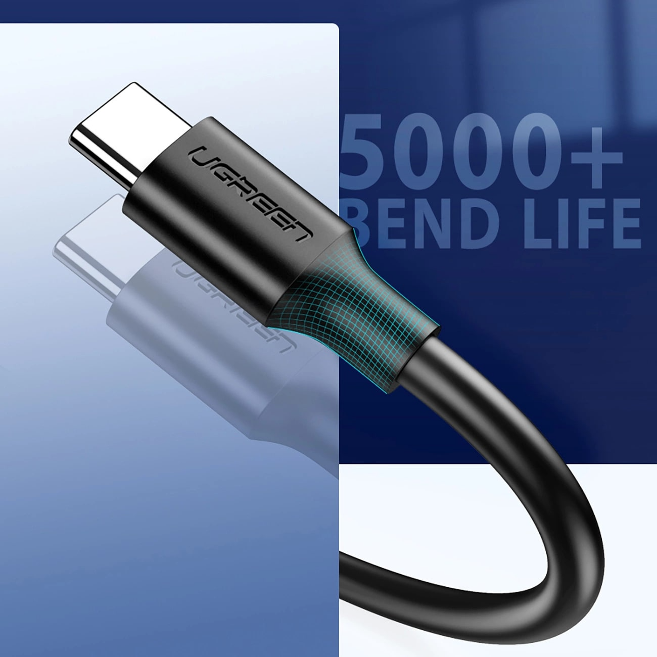 Cablu Date si Incarcare USB-A - USB-C UGREEN US184, 18W, 0.5m, Negru