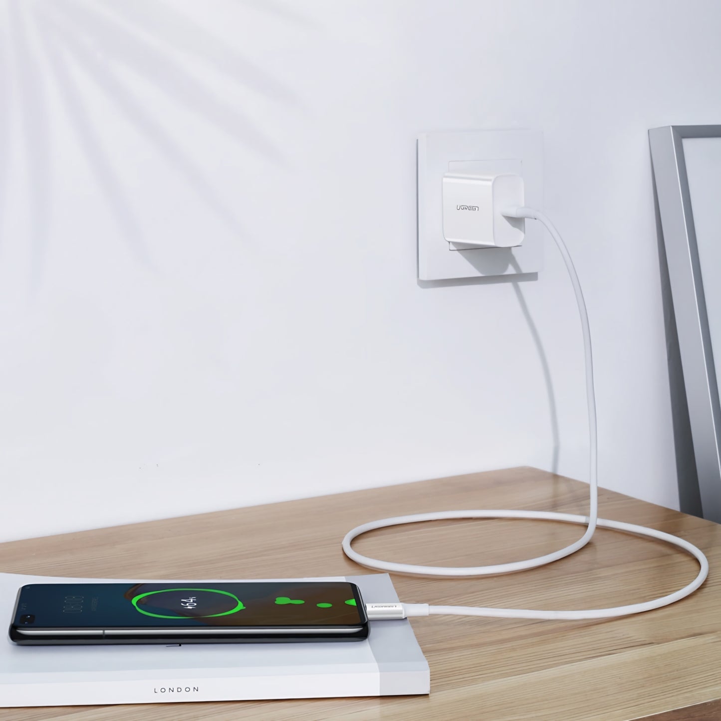 Cablu Date si Incarcare USB-C - USB-C UGREEN US300, 100W, 2m, Alb
