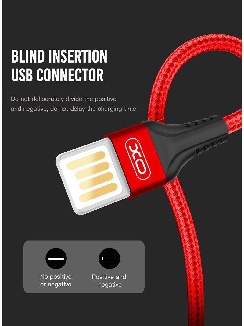 Cablu Date si Incarcare USB-A - microUSB XO Design NB118, 18W, 1m, Rosu
