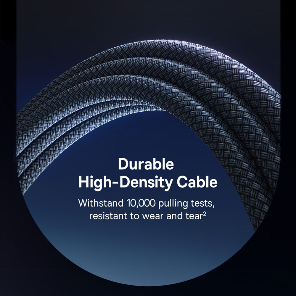 Cablu Date si Incarcare USB-A - USB-C Baseus Lit Button Control, 100W, 2m, Negru P10379002121-01