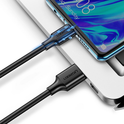 Cablu Date si Incarcare USB-A - USB-C UGREEN US184, 18W, 0.5m, Negru