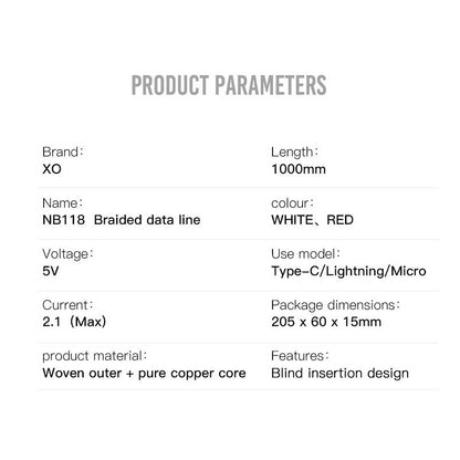 Cablu Date si Incarcare USB-A - microUSB XO Design NB118, 18W, 1m, Rosu