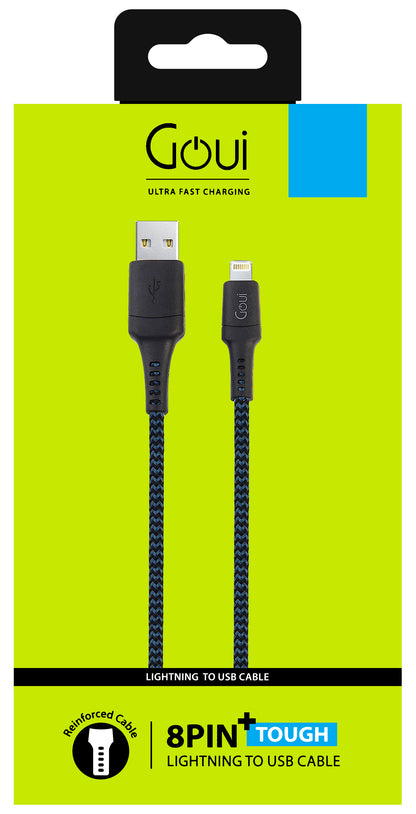 Kabel do ładowania i transmisji danych USB-A - Lightning Goui Tough, 18 W, 1,5 m, niebieski G-LC15-8PINBK