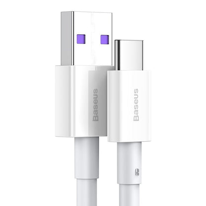 Cablu Date si Incarcare USB-A - USB-C Baseus Superior Series, 66W, 2m, Alb CATYS-A02